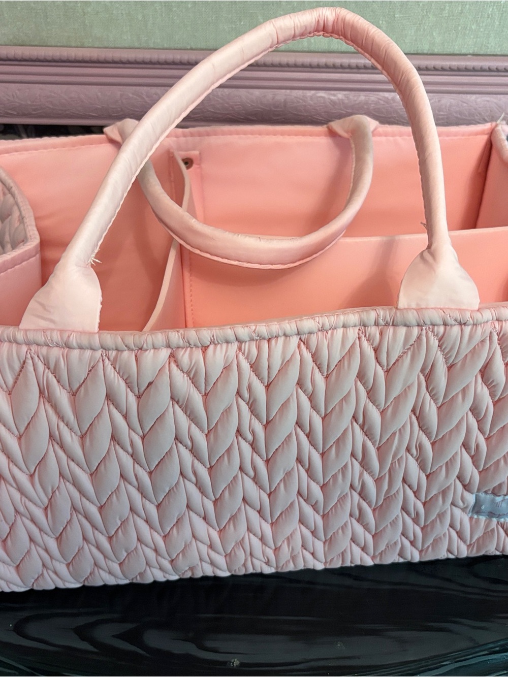 Quilted Pink Tote Bag -